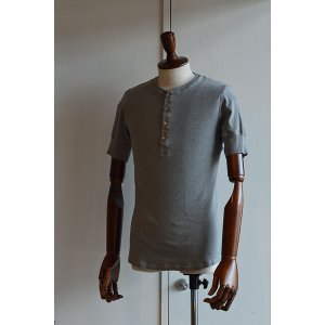 画像: Schiesser Henley Neck Short Sleeve KARL HEINZ Melange grey シーサー ヘンリーネック 半袖 グレー