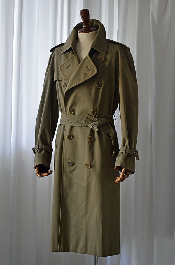 画像1: 1980s ヴィンテージバーバリートレンチコート 50 Vintage Burberry Trench Coat カーキ